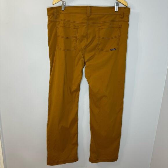 prAna Brion Men's Pant Slim Fit Stretch Hiking Outdoor Tan 38x32 - Picture 7 of 8